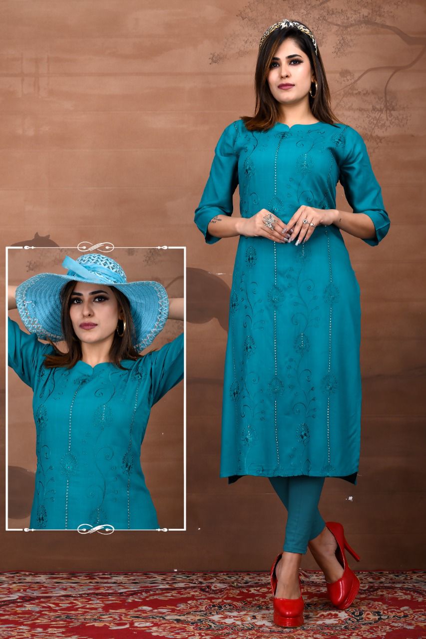 Sajni 2 Ethnic Regular Wear Rayon Slub Latest Designer Kurti Collection